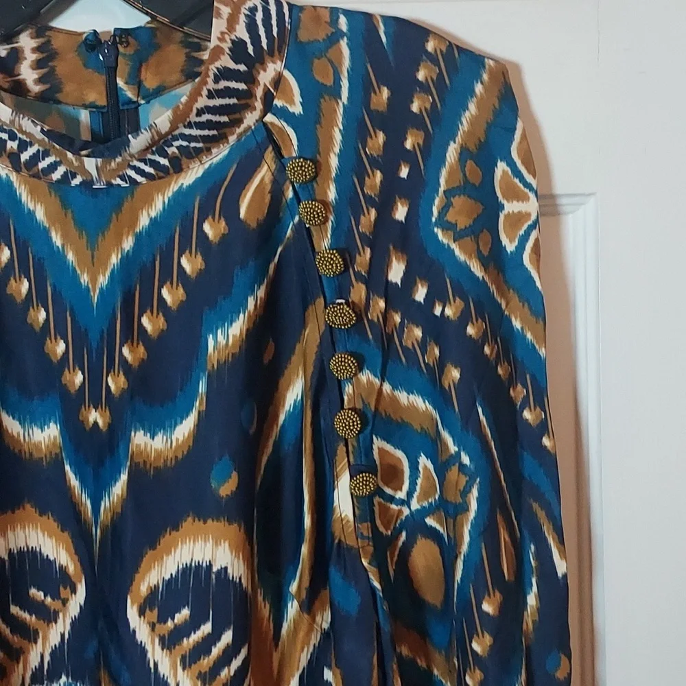 FARM Rio Women's Pineapple Ikat Raglan Sleeve Mini Dress Size Large - Picture 10 of 16